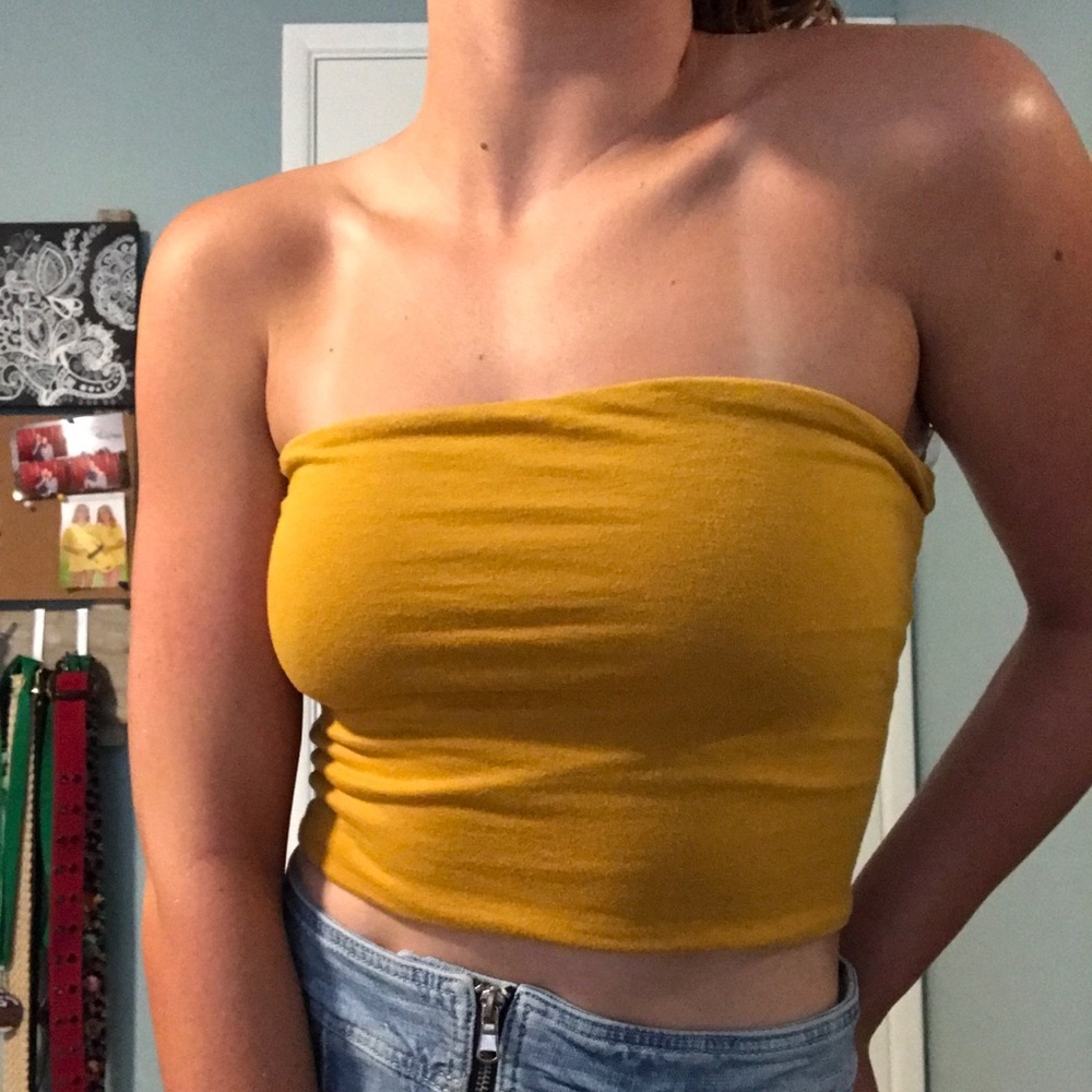 Mustard yellow tube top